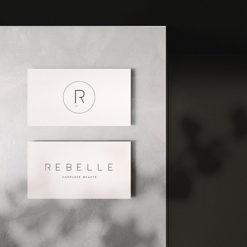 logo et identité visuelle de l'entreprise Rebelle Esthétique