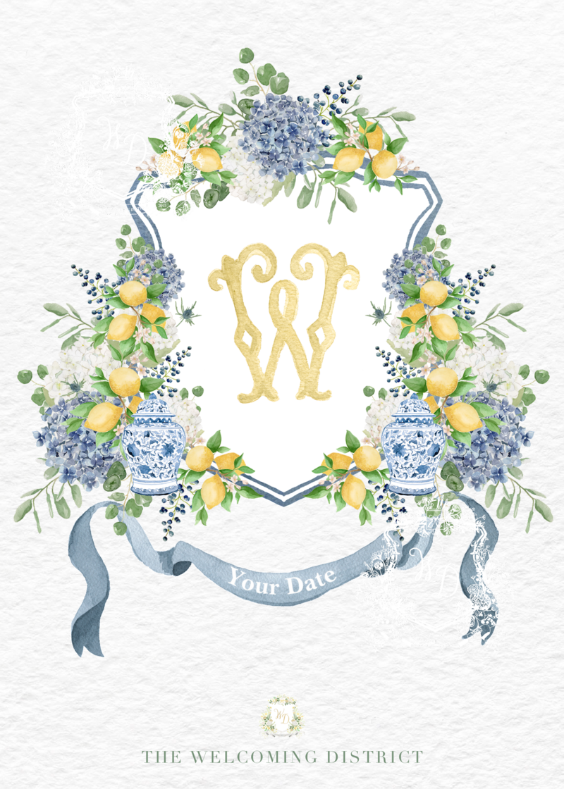 Custom Wedding Crest Welcome Sign