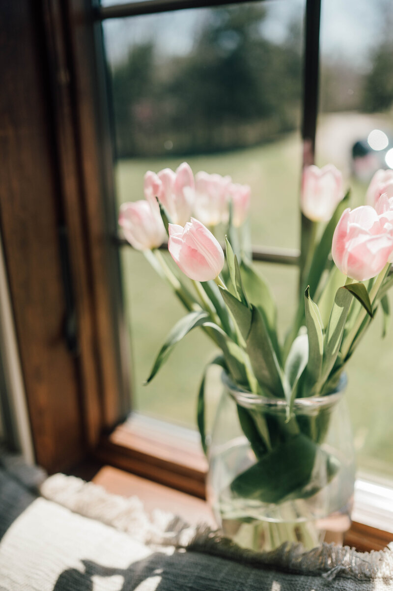 tulips in vase