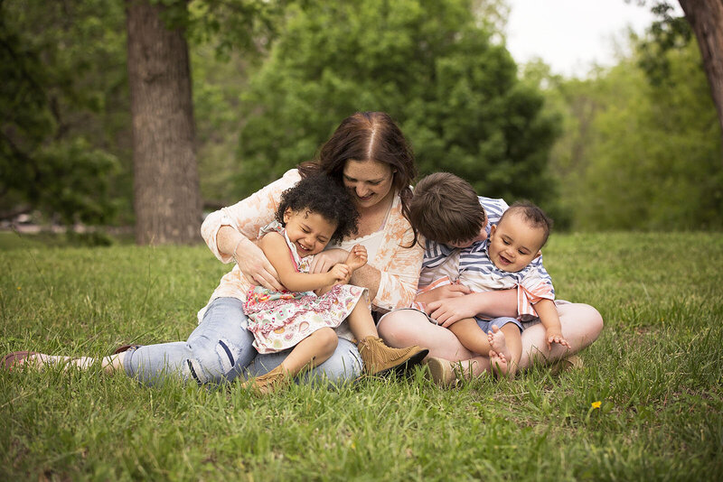 Beautiful mom and kids family session