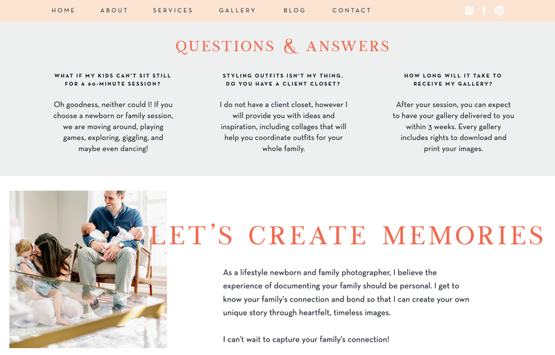 Screenshot of Allison Krogness Photography's website