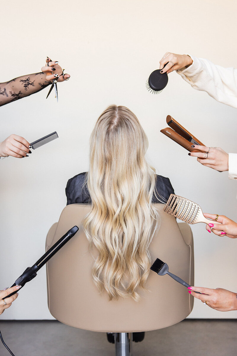 Blonde extensions at Echelon Salon near Star Idaho