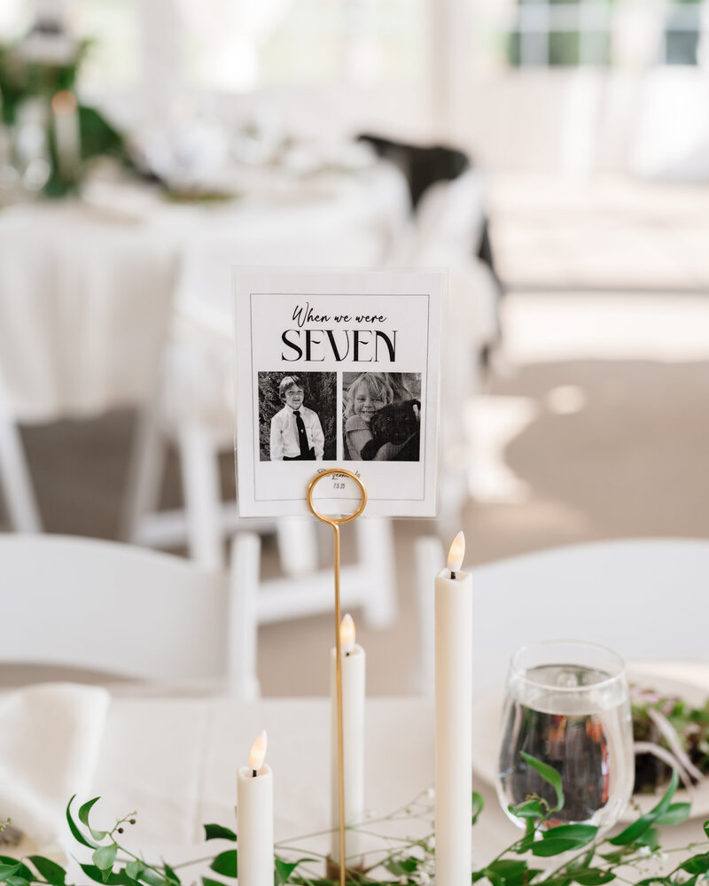 Stylish and classic wedding reception details at Felt Estate, highlighting timeless decor and ambiance