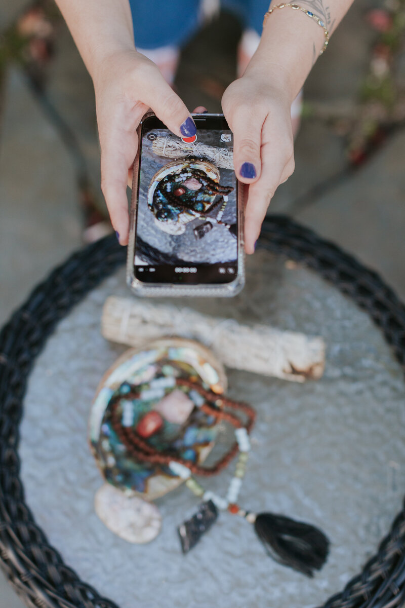 overhead-photo-content-creator-filming-flatlay-for-brand-session-greensboro-nc