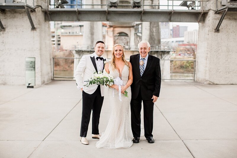 bride and groom with grandfather by Knoxville Wedding Photographer, Amanda May Photos