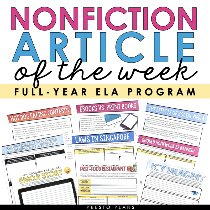 1 Nonfiction Article of the Week Program