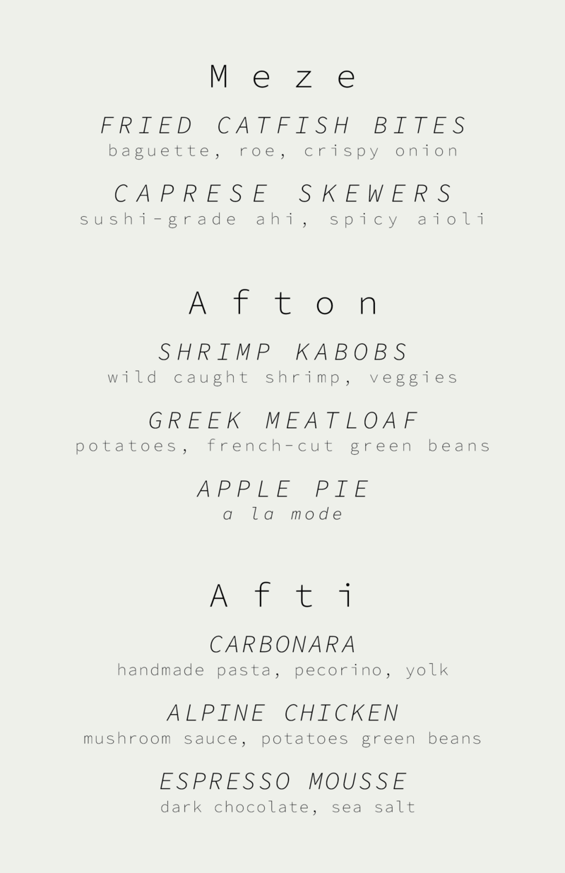 Afton & Afti's Menu2