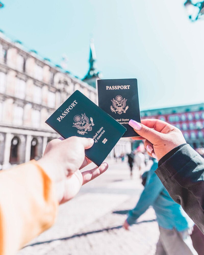 Passports in Europe to show luxury vacation concierge service GG Mack