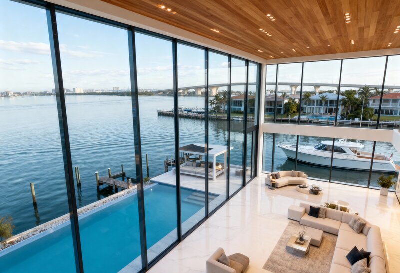 High-end exterior rendering for a multi-million-dollar Florida residence