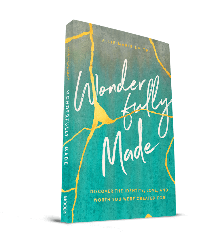 Wonderfully Made book cover, by Allie Marie Smith. Discover the Identity, love and worth you were created for.