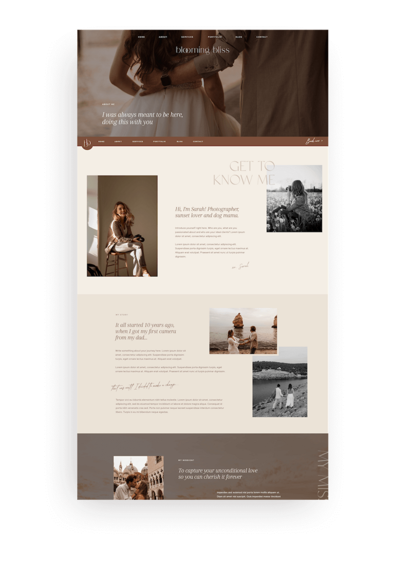 Minimal Showit website template for photographers