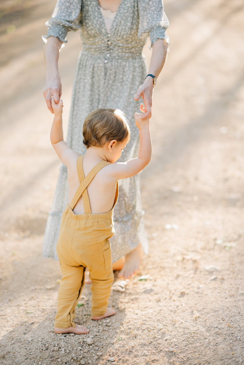 Mother and Son Dancing on dirt road Columbia TN