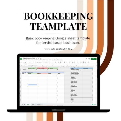 Basic Bookkeeping for service based industries. Keep track of your income and expenses so you're ready come tax season