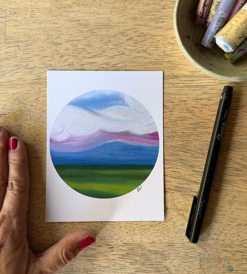 to see the world anew art print circle table hand