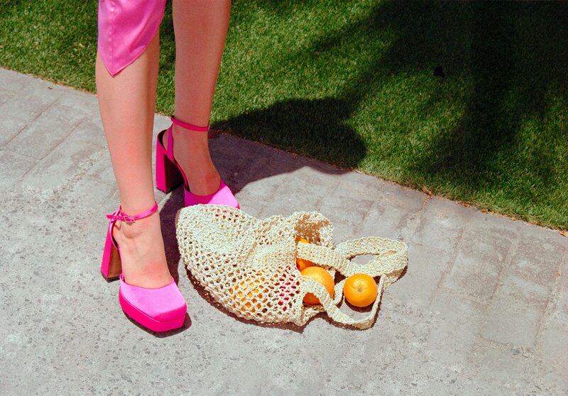 pink platform heels