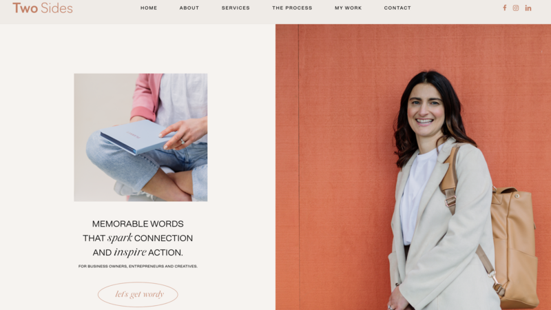 Two Sides Copywriting website design