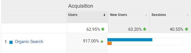 Organic search growth in Google Analytics by Julia Renee Consulting