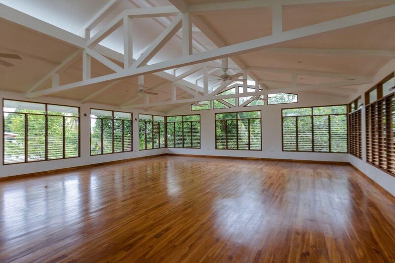 Indoor classroom studio at Salvatierra for yoga certification program in Costa Rica