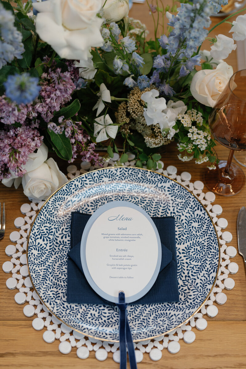 a flat lay of items for a purple wedding