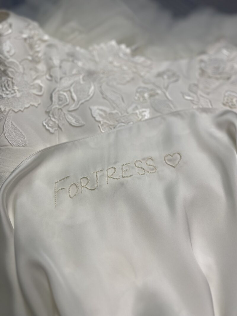 bridal gown with personalized embroidery