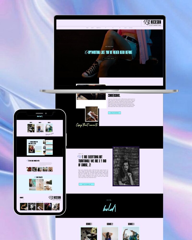 liz nickson website mockup