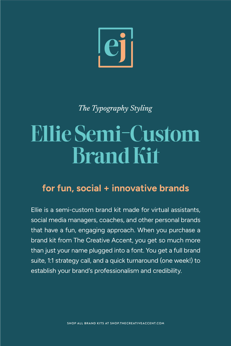 bold font styling for Ellie premade brand kit