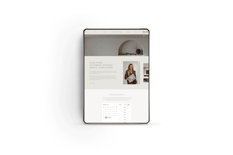 Showit booking page Fern & Fig
