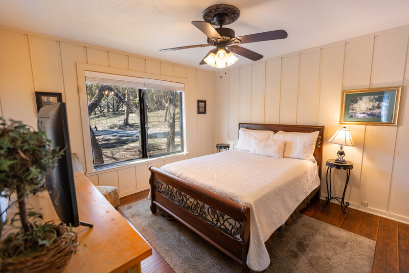 Bedroom in hotel cottage suites in wimberley texas