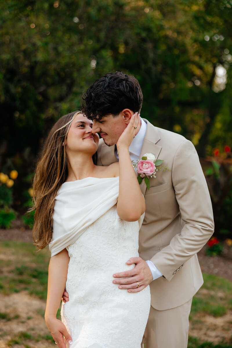 Bride and groom portraits at The Holden Arboretum.