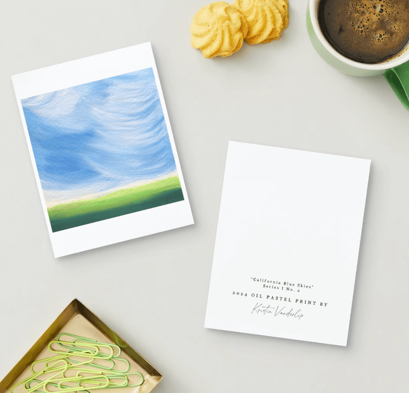 California blue skies no 2 mock up white desk