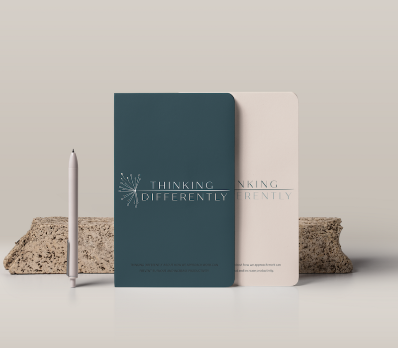 Custom notebooks with logo for a wellness business