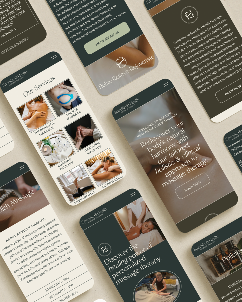 Mobile Web Design Specific Health Massage Therapy