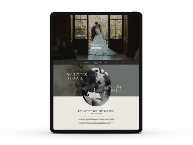 Showit Template for luxury wedding Photographers