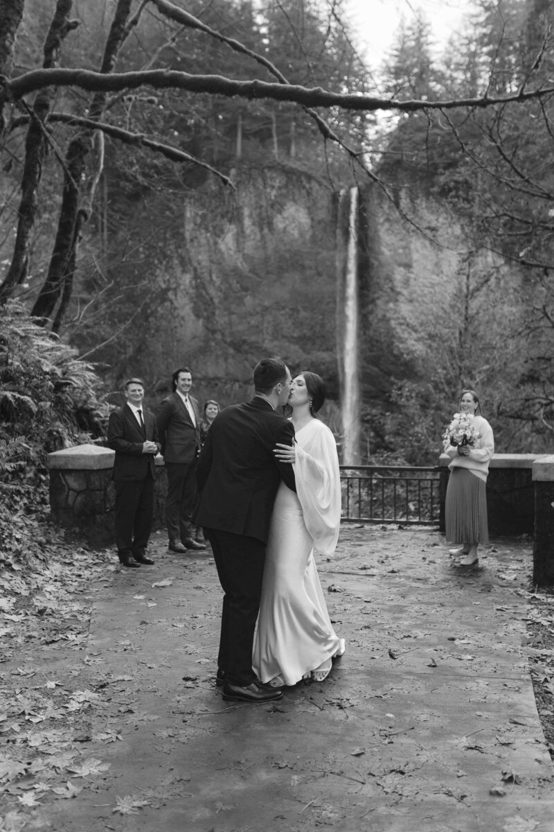 Elopement at Latourell Falls in the Columbia River Gorge 