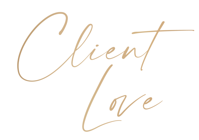 client love written in brushed gold script