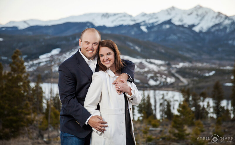 Recently engaged couple engagement portrait after their proposal at Sapphire Point
