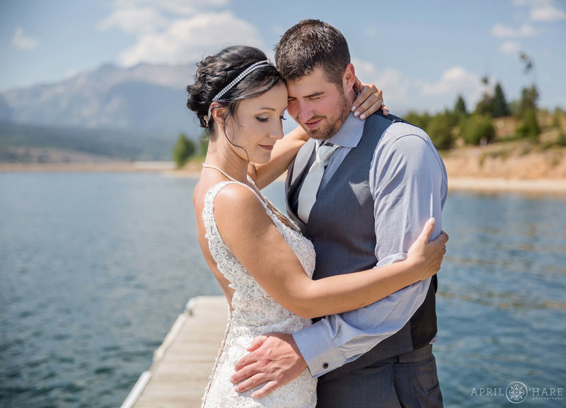 Breckenridge Wedding Couple at Lake Dillon Near Sapphire Point