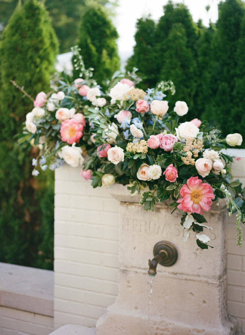 Wedding at The Farrell with colorful florals in Birmingham, AL
