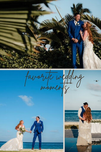 collage of destination wedding couples getting married