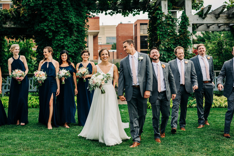 Wedding party photos at Allen Centennial Gardens