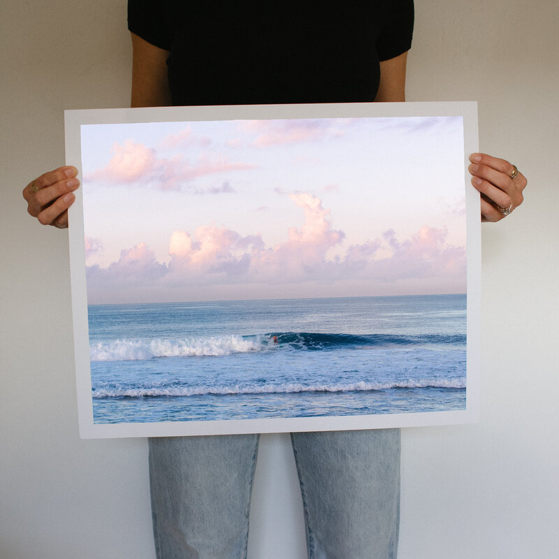 20x16 pink sunrise surfer