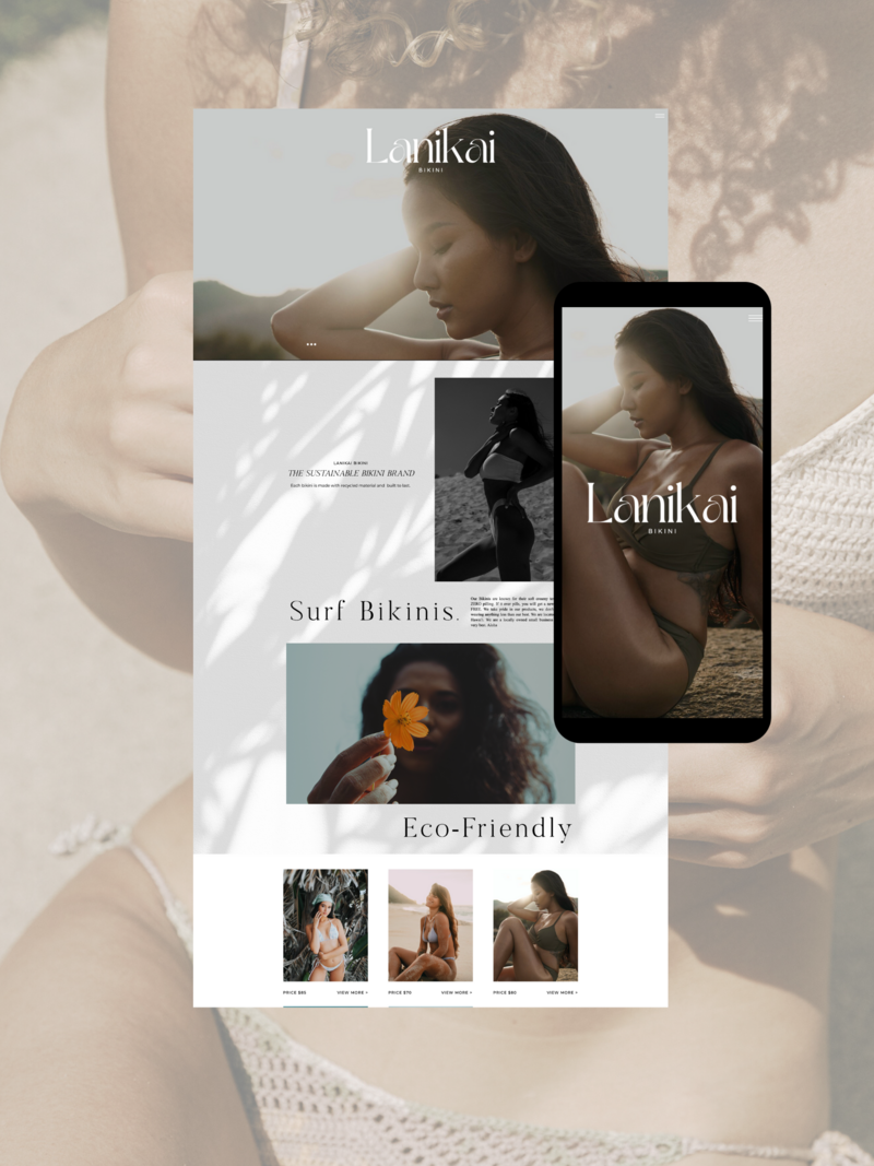 mobile and desktop design for a bikini brand