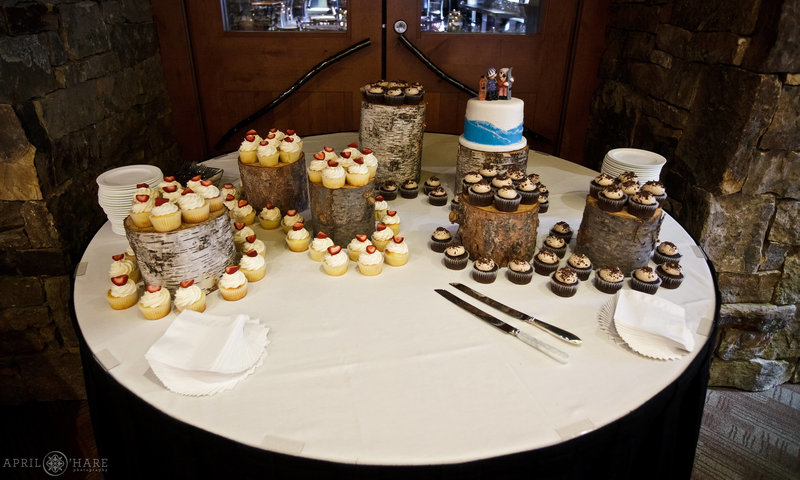 Cute mini desserts at TBar Wedding Reception at Breckenridge Ski Resort