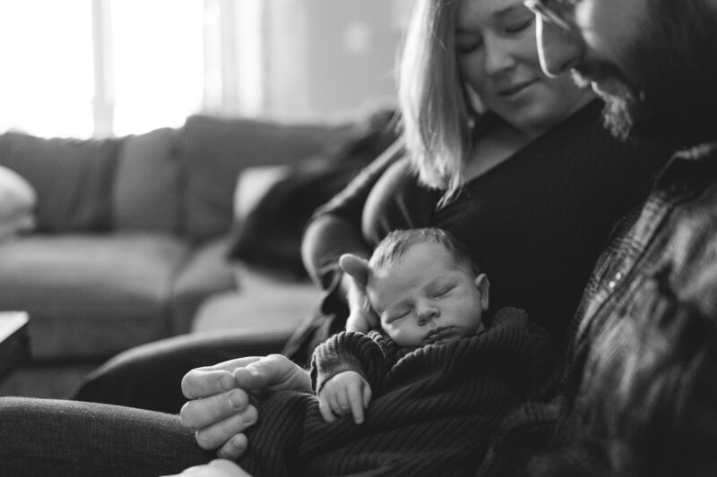 Washington, DC newborn photo session in home.