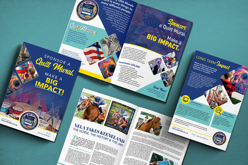 sponsorship booklet catalog marketing collateral design for Quilt City USA murals design by Amanda Newman Design in Paducah, Kentucky