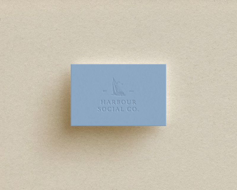 Harbour Embossed Mock Up- Blue