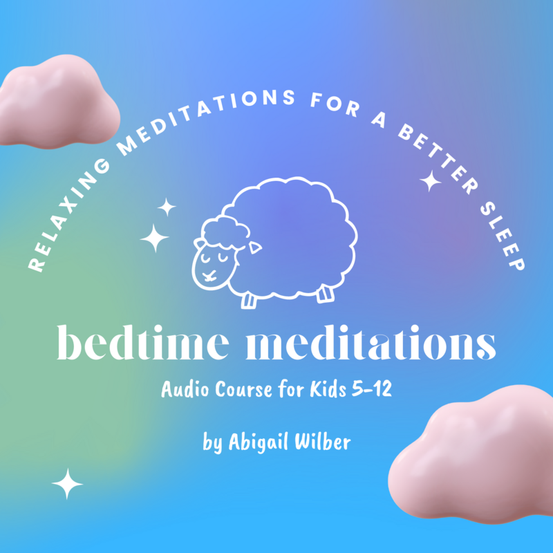 Bedtime can be so challenging for children (and adults). We live in a busy overstimulating world that doesn’t teach us the tools to calm our mind and body down to help us fall asleep, and be able to fall back asleep if we wake up. Bedtime might be the first time a kid is not stimulated the entire day. It can be really challenging to go from constant stimulation of sounds, lights, screens, smells, people, things to do, to quiet. The meditations are designed to keep your child gently engaged in the relaxing practices to help them ease into sleep. Over the next 7 sessions, your children will learn the different reasons they might have a hard time falling asleep and how to use meditation and mindfulness practices to relax their mind and body and help them fall asleep.