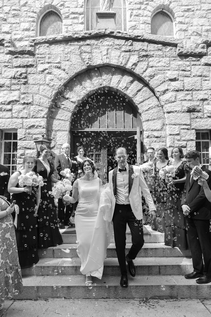 Black and white wedding day photography