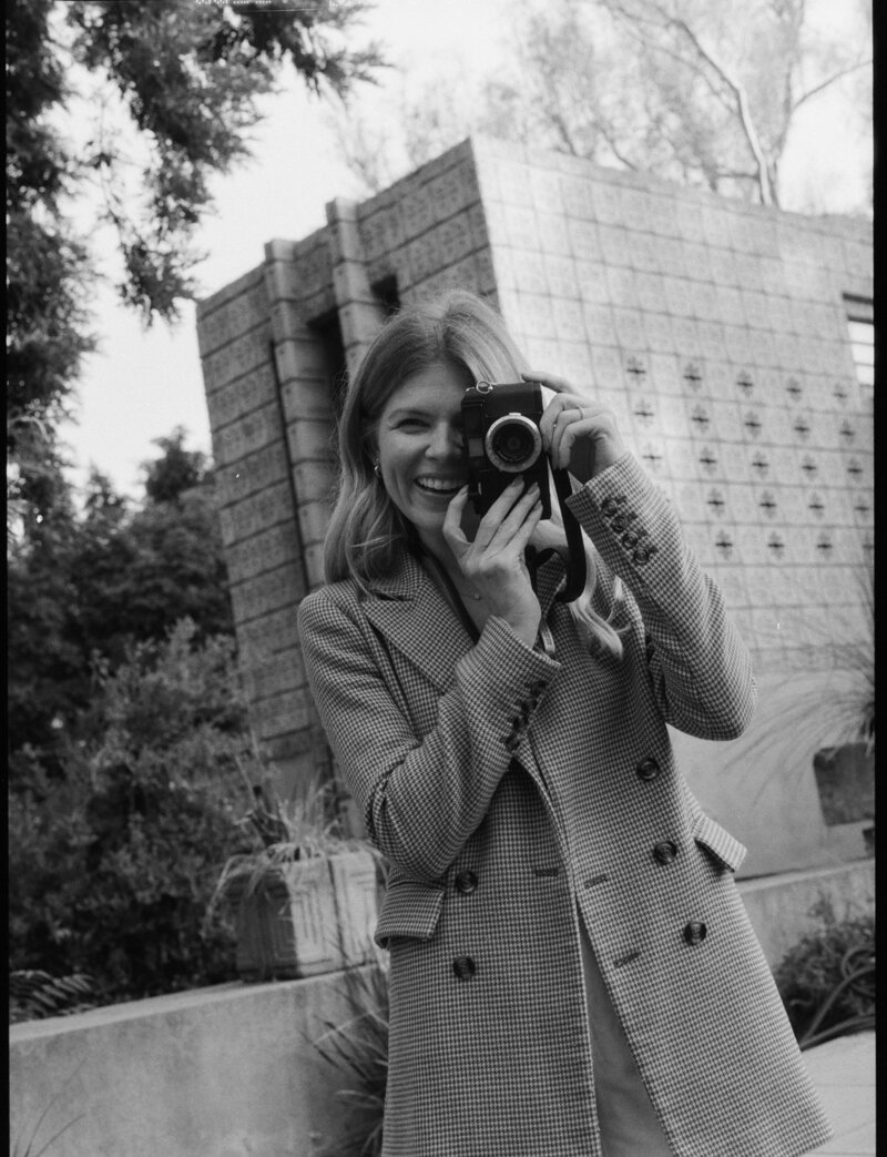 Photographer in black suit in Los Angeles