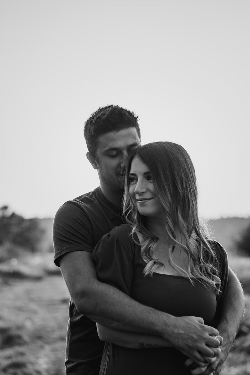 black and white engagement photography